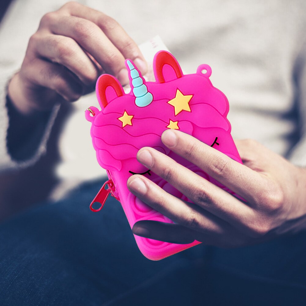 Druckblasen-geldbörse mit handschlaufe, sensorisches quetschspielzeug zum entspannen, druckentlastung, anti-stress-set für menschen mit autismus und adhs