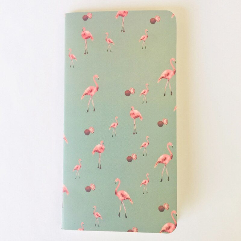 12 stk / parti klare enkle mini lomme notesbøger børn, der skriver notesbog skrivning notesbog diy håndskrevet maleri skolekontor: Flamingo