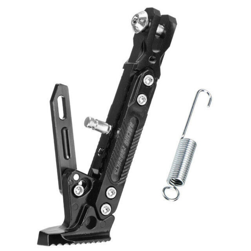 Cavalletto laterale regolabile in metallo per bicicletta da moto cavalletto per moto cavalletto per cavalletto supporto per parcheggio accessori per moto: Black