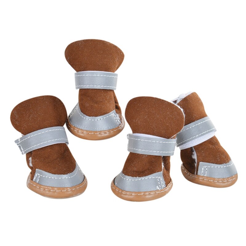 4pcs/set Waterproof Pet Boots Dog Shoes Soft Bottom Shoes for dogs Thick Anti-slip Winter Warm Dog Socks Dogs Protectors Shoes: C / XL