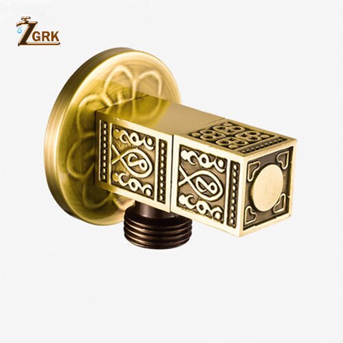 ZGRK Brass Angle Valve Water Control Valve Antique Water Tap Shower Diverter Valve Bathroom Water Fill Valve: SJF05