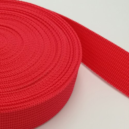 Polypropenband 20mm breda 45 yards tejp för väskor sy bälte band band flätat band plagg skor: 13 röda
