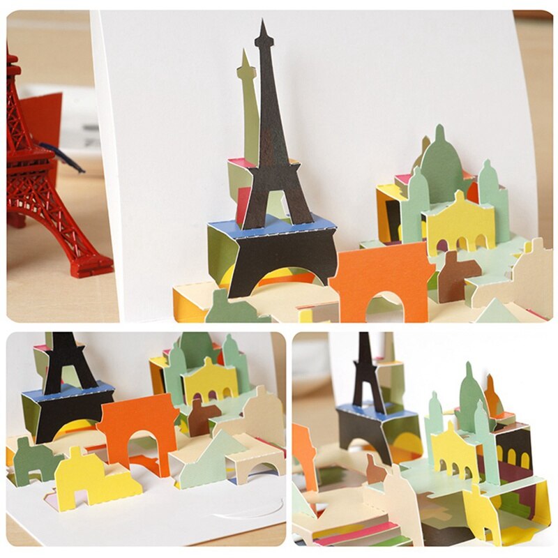 Tarjetas de Felicitación de cumpleaños con sobre para niños, tarjeta de de Navidad, , boda, manualidades decorativas 3D Pop-Up