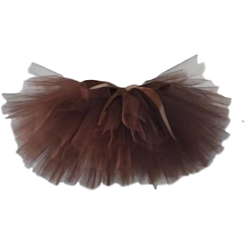 Tutu kjol kaffe brun färg barn flickor kostym tutu kjol handgjord fluffig balett dans julkläder barn