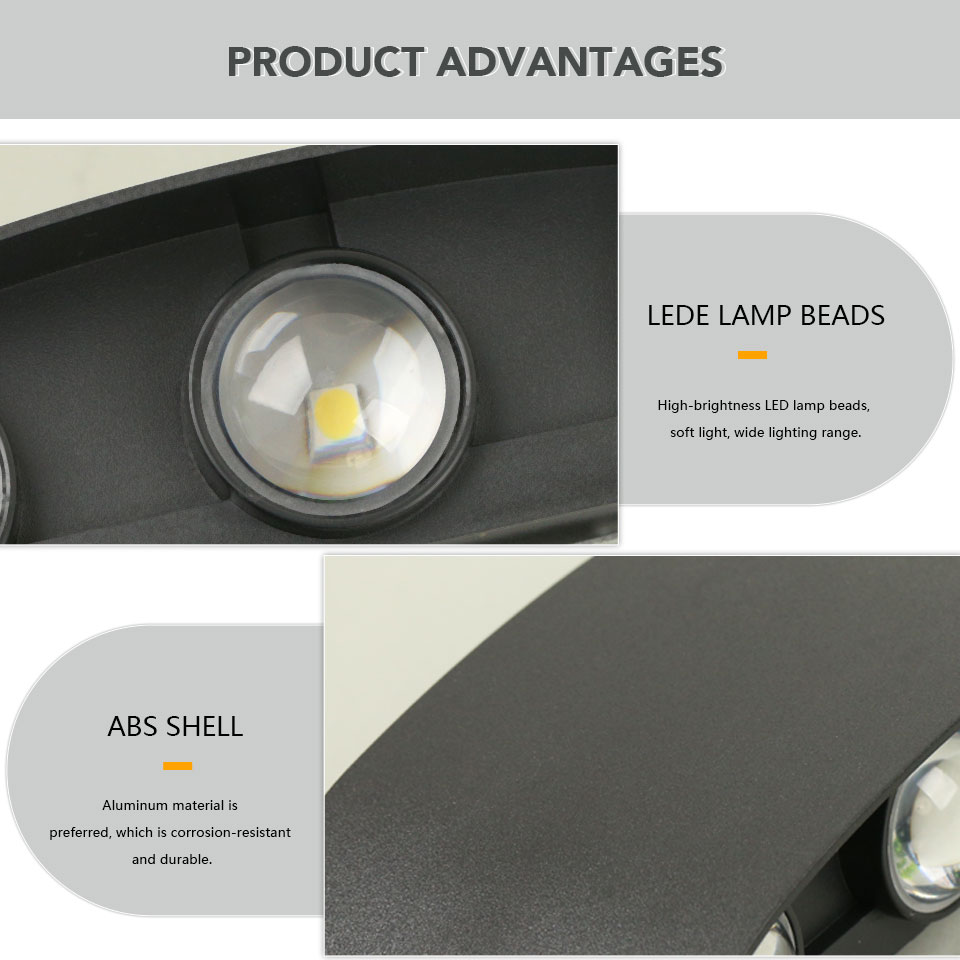 Aluminium led udendørs væglampe vandtæt  ip55 2w 4w 6w 8w 10w 85-265v dekorativ lampe til havegang