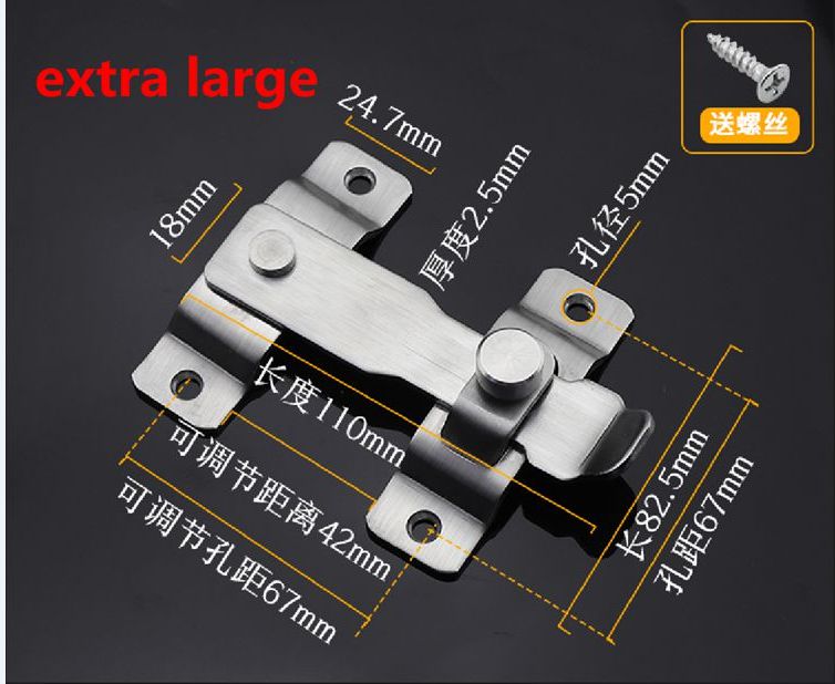 JZPENG 90 degree stainless steel door latch right angle sliding door lock latch screw locker hardware accessories: extra large