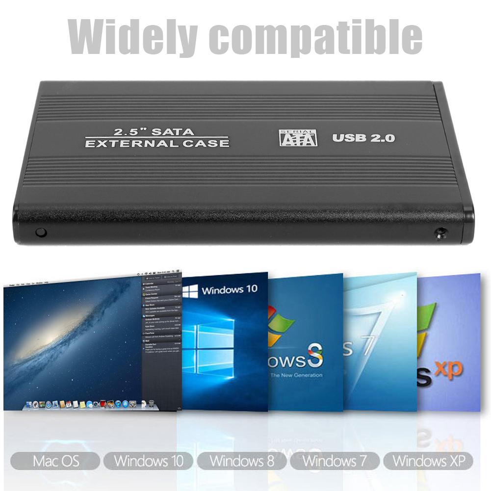 2.5 tums usb 2.0 to sata hdd-fodral extern 480 mbps ssd-hårddiskhölje diskfodrallåda extern hårddisk för pc-dator
