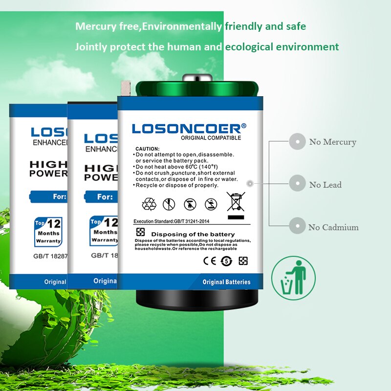 0 cyclus 100%  losoncoer 2800 mah batterij voor inoi 3 / 3 lite inoi 3 lite 100%  smartphone oplaadbare batterij