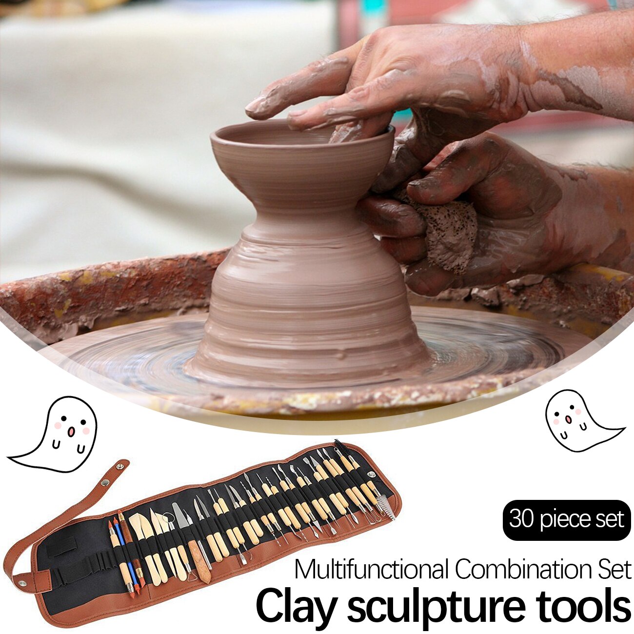30pcs Tools For Ceramics Clay Sculpture Tools Polymer Shapers Craft Sculpting Pottery Modeling Carved Craft Smoothing Wax Kit