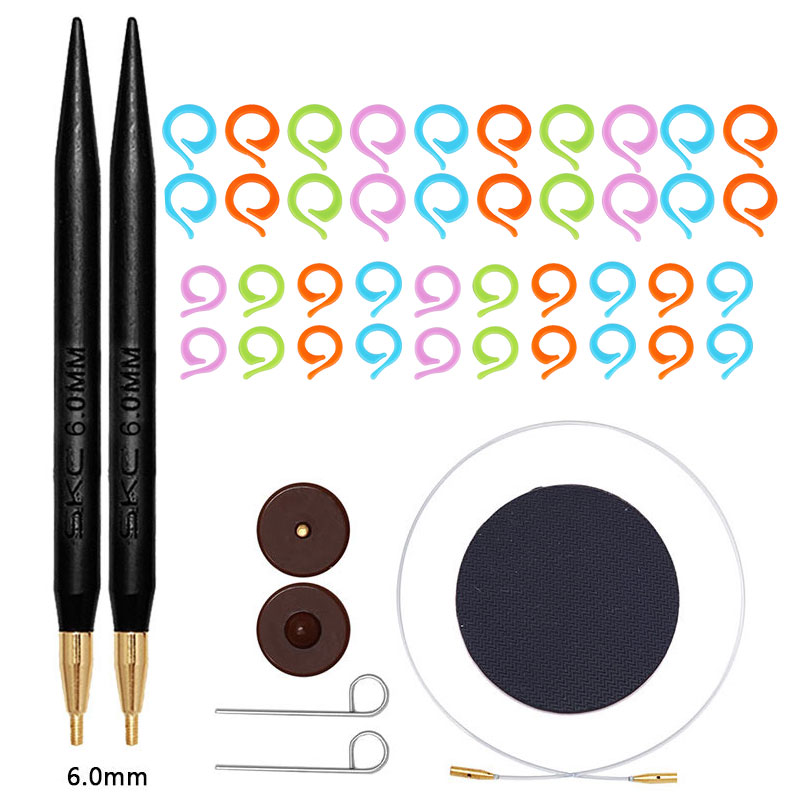 Nonvor Skc Set 60Cm Verbindingslijn Multi-Size Sandelhout Naalden Rondbreinaalden Trui Breien Tools Accessoires: 6.0mm