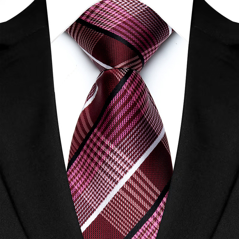 Cravate de luxe pour hommes, 8CM, couleur rouge, rayures à pois, couleur unie, Paisley, pour marié, tissée en Jacquard, pour fête d'affaires et de mariage: BLEU CIEL
