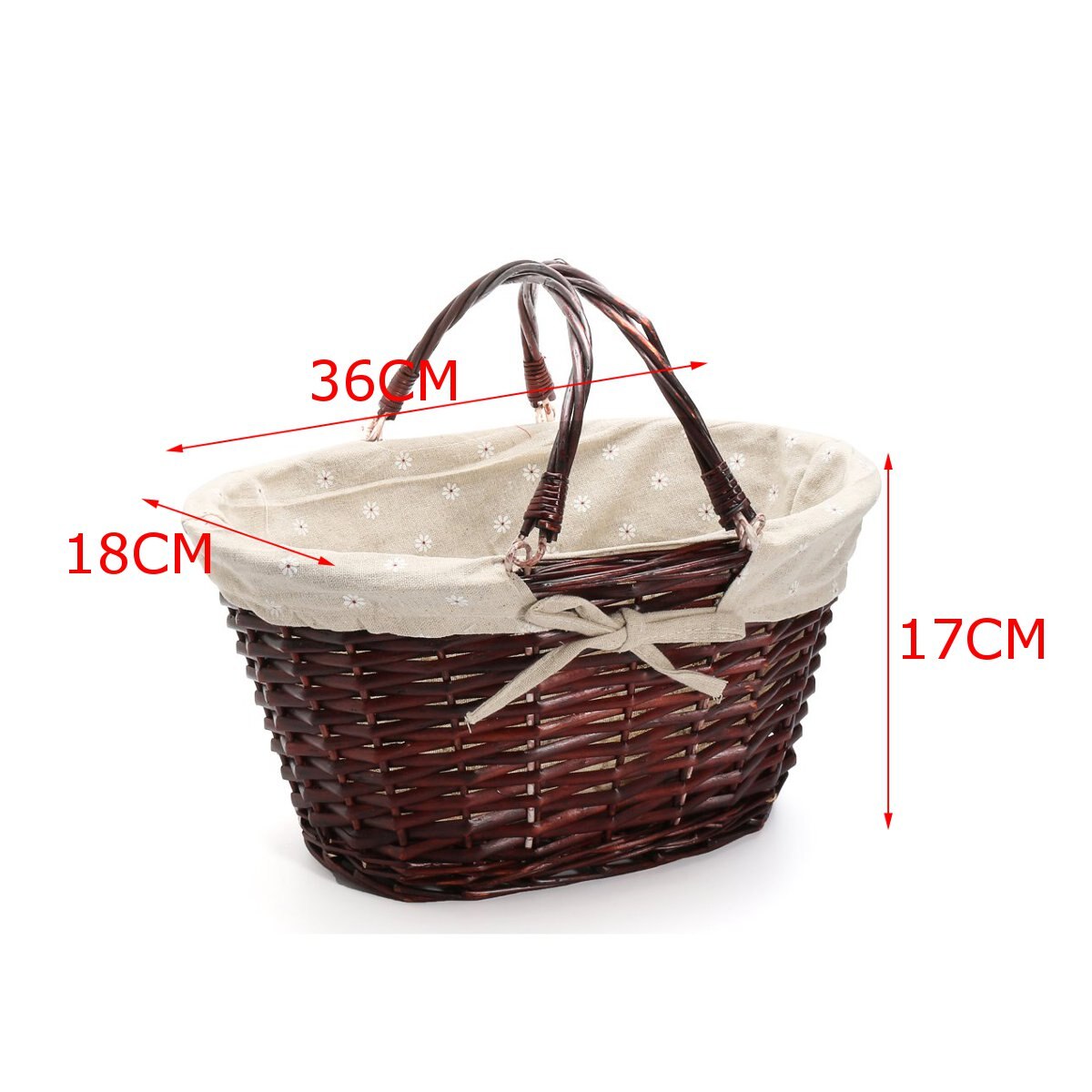 Praktische handgemaakte rieten mand rieten kampeerpicknickmand boodschappenmand opbergmand en handvat houten gekleurde rieten picknickmand