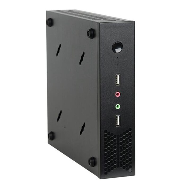 Mini T5 Thin Mini ITX Computer Case Black USB2.0 HTPC WIFI Antenna Ports No Power