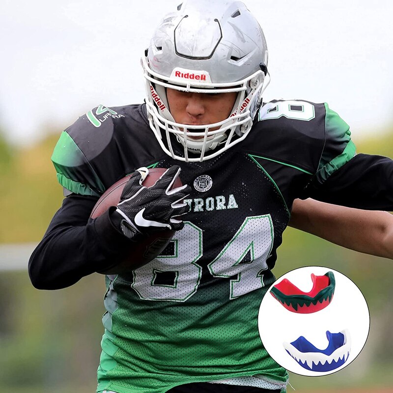 ELOS-2Stck FußBall Mund Schutz, Weiche Jugend Mund Schutz FußBall Mundstück, Sport Mund Schutz Für Boxen Rugby, Lacrosse Goggle