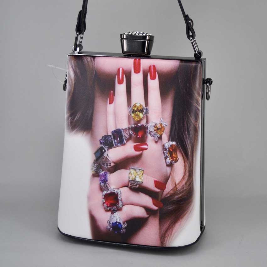 dibujos animados personajes cara pintura bolso PU mujeres embragues bolsas bolsos señora bandolera bolso noche embrague monedero: B