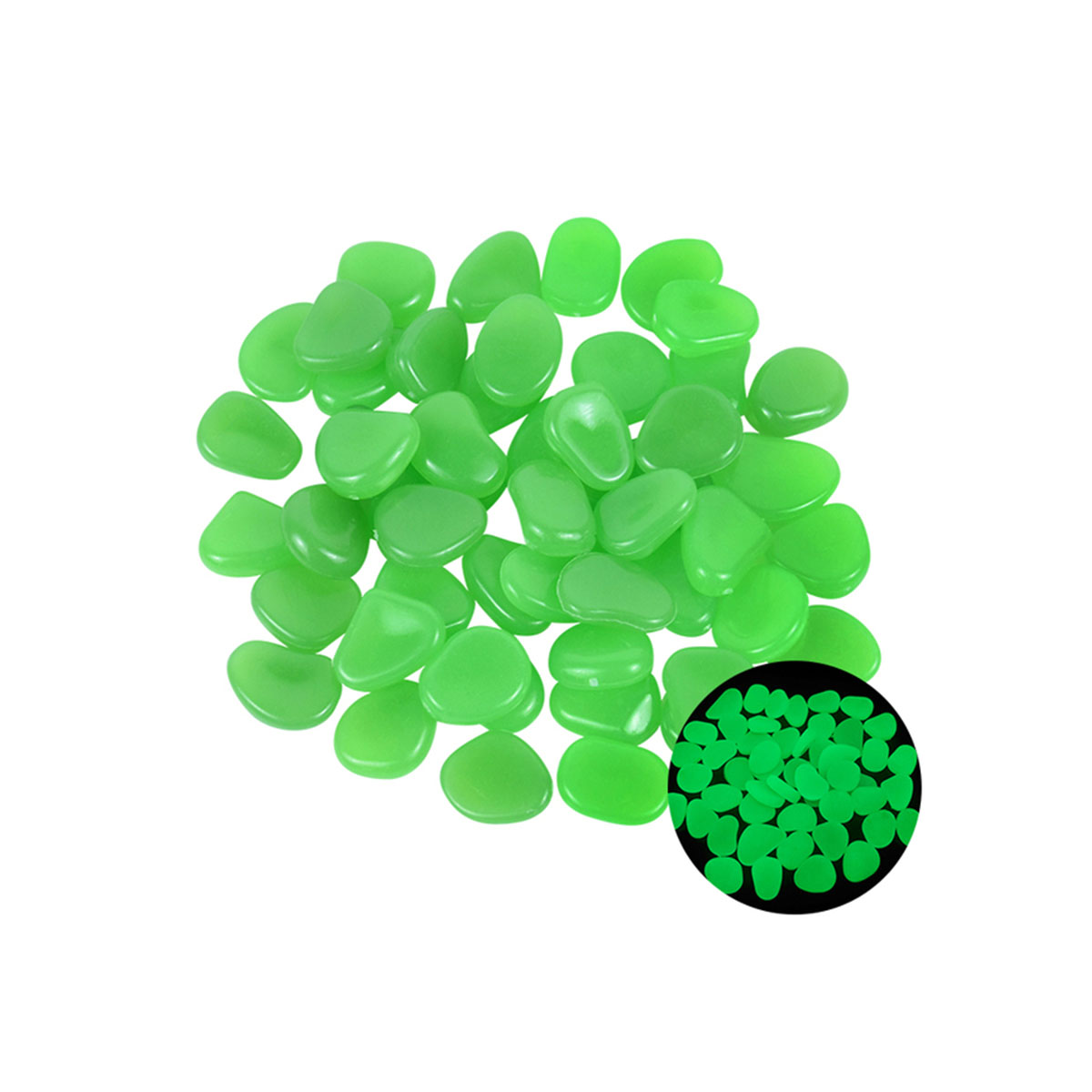50/100 Uds. De guijarros de jardín, decoración brillante, piedras luminosas, acuario, grava, arena, patio colorido, acera, pecera, suministros para macetas: M / Oro
