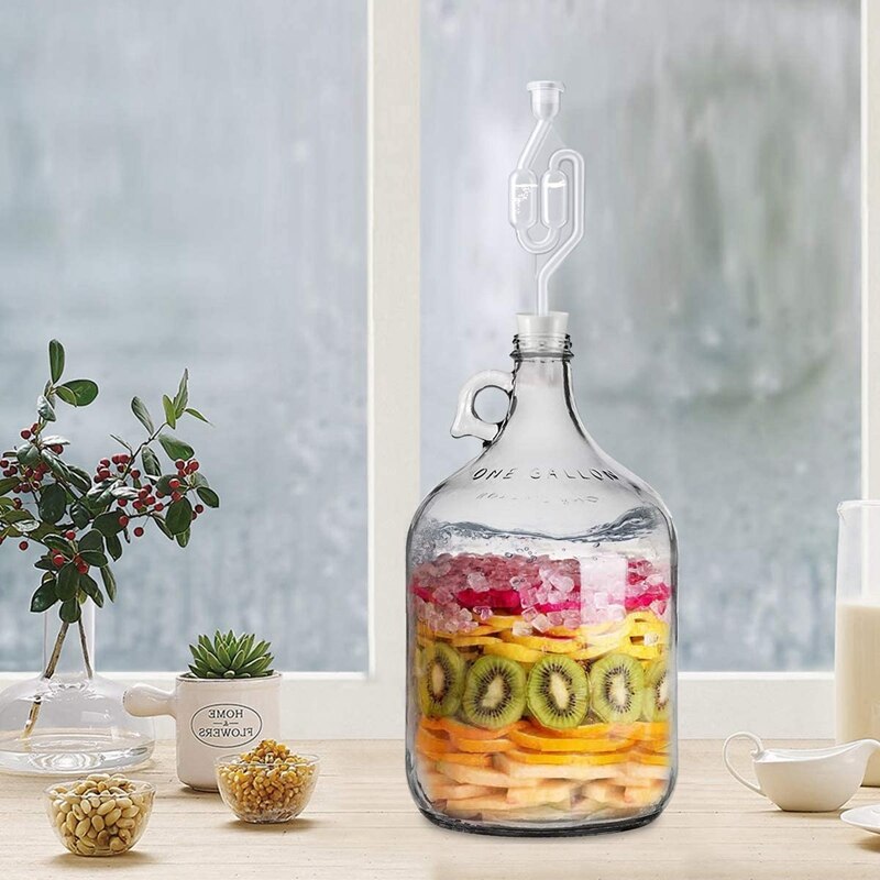 6 S-Vorm Uitlaat Seal Met Rubberen Stop Twin Luchtsluis Voor Wijn Maken, bier Brouwen Glas Carboy Vergister