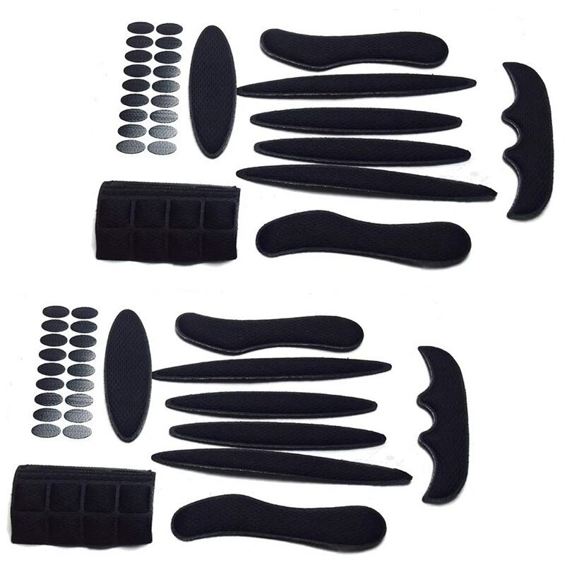 2 Pack Universal Fietsen Vervanging Spons Pads Set Helm Kussens Kit Voor Fiets Fietsen Motorhelm: Black