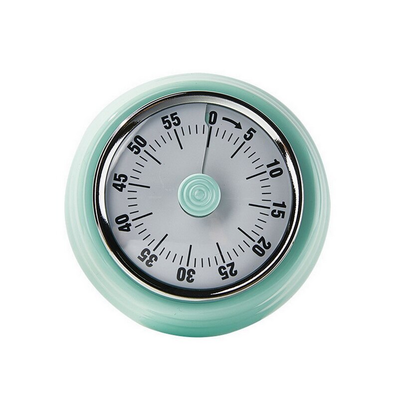 Magnetic Bottom Reminder Count Down Kitchen Timer Dial Cooking Timer Retro Mechanical Clockwork Digit Pointer Portable Clock: green