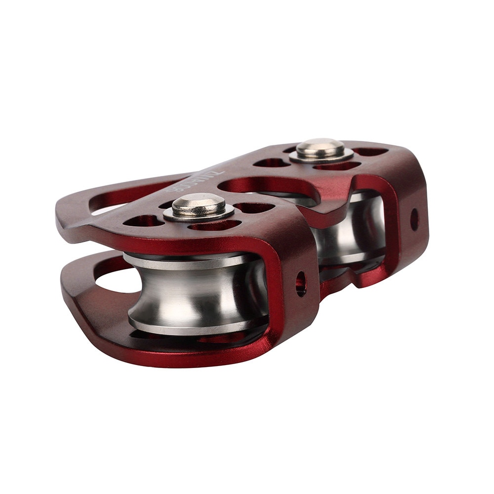 Durable Stainless Steel Pulley Zip Line Cable Trolley Outdoor Climbing Rescue Dual Pulley 25KN /5600Lbs Line Trolley Pulley