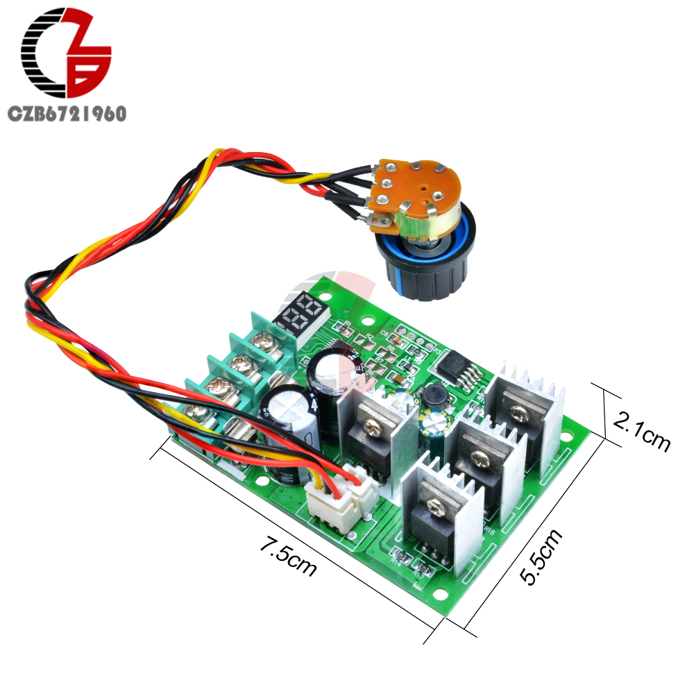 30A LED DC Motor Speed Controller 6-60V Smooth Soft Start Brushless Motor Speed Control Power Regulator