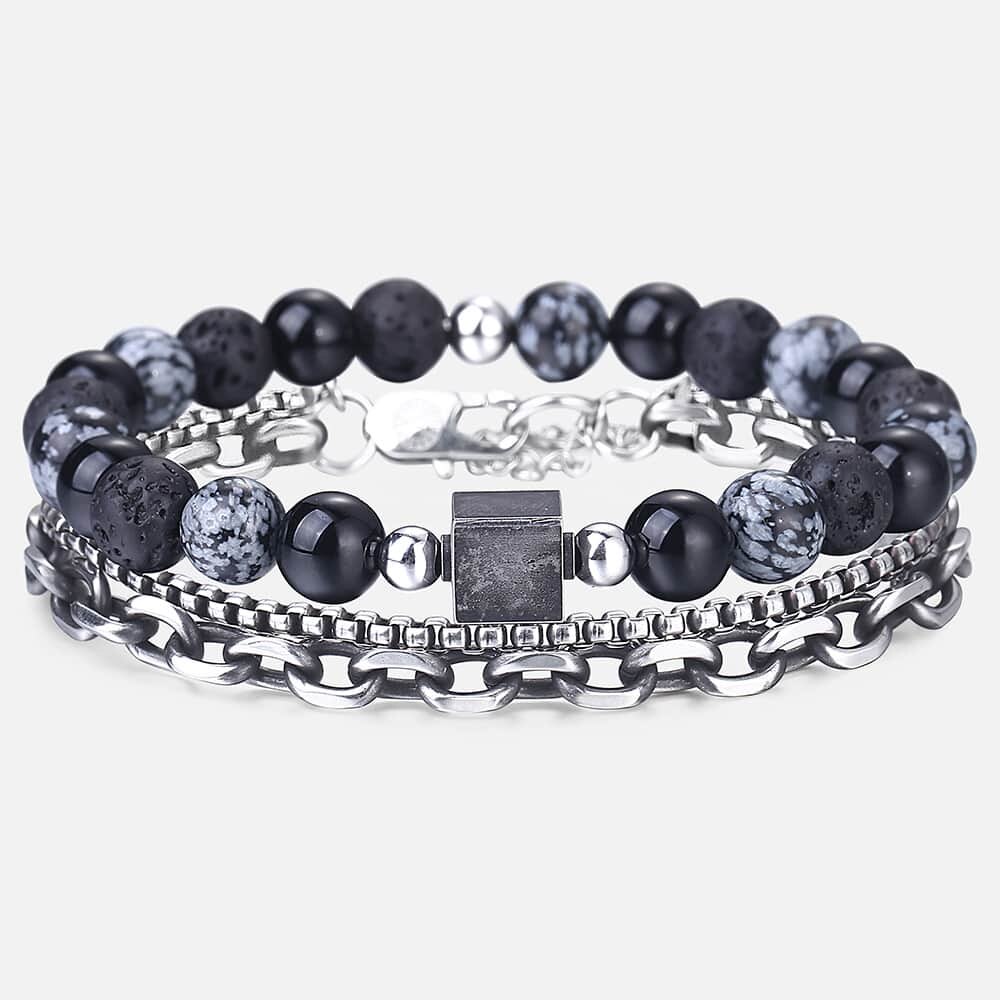 Unico Naturale Occhio di Tigre Pietra degli uomini Braccialetto di Perline In Acciaio Inox Cuban Link Catena Bracciali Regali Maschili Dropshipping 8 "DLB68