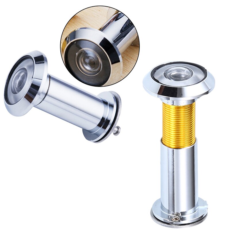 Security Door Eye Spy Hole Peephole Viewer Angle Adjustable Glass Lens Security Privacy Cover Door