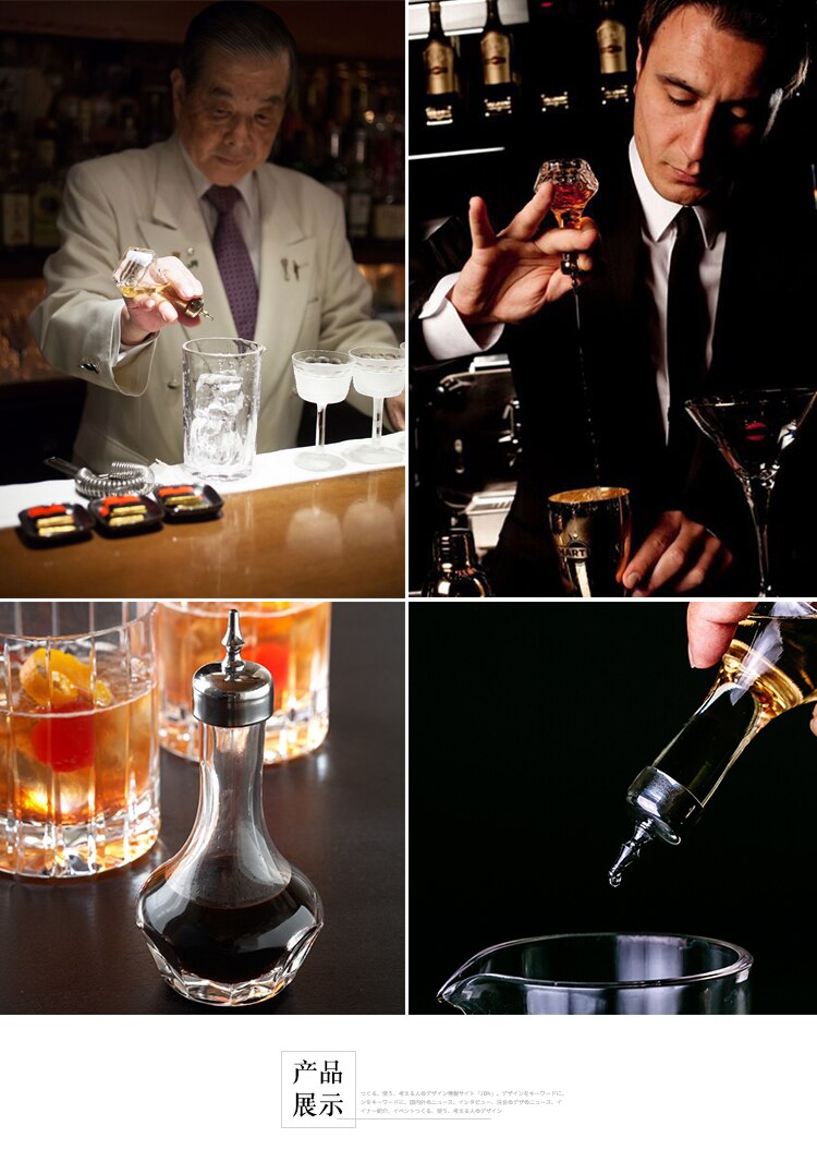 Skrå streg flaske 50ml bitter flaske glas spiritus hælder bar værktøj bartender karaffel cocktail barware