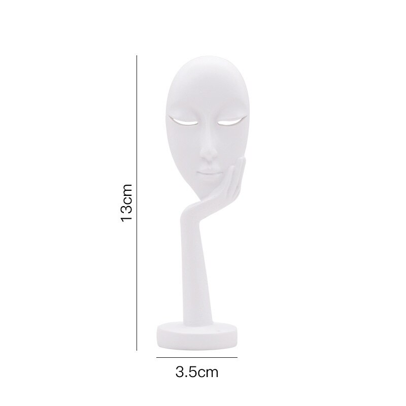 Tænker statue abstrakt figur skulptur små ornamenter harpiks statue hjemmehåndværk boligindretning moderne figurer til interiør: Hvid stil 4