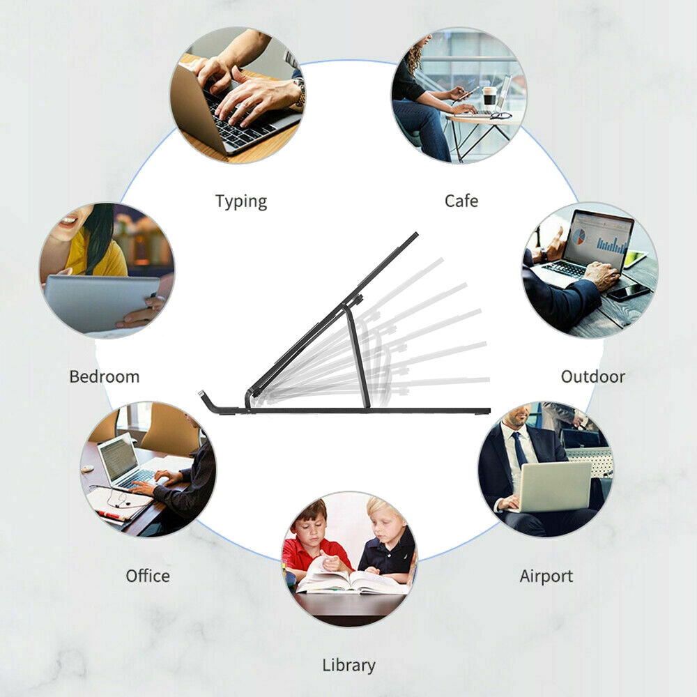 New adjustable laptop stand, plastic foldable non-slip desktop notebook portable holder, support for macbook air, tablet mount