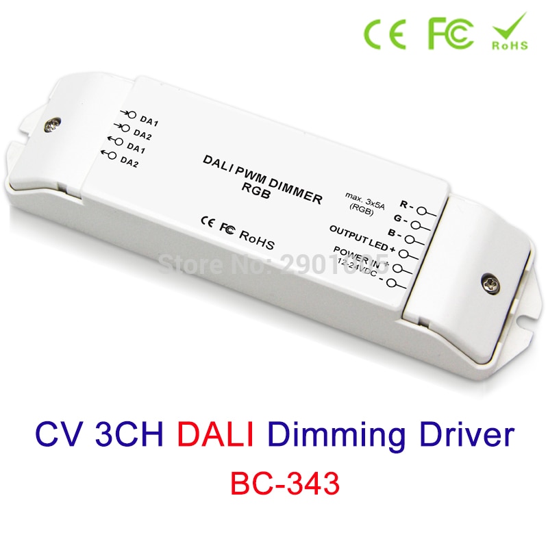 CV 3CH DALI led lamp dimming Driver PWM RGB dimmer Controller for 5050 3528 led strip 4096 levels DC12v-24v