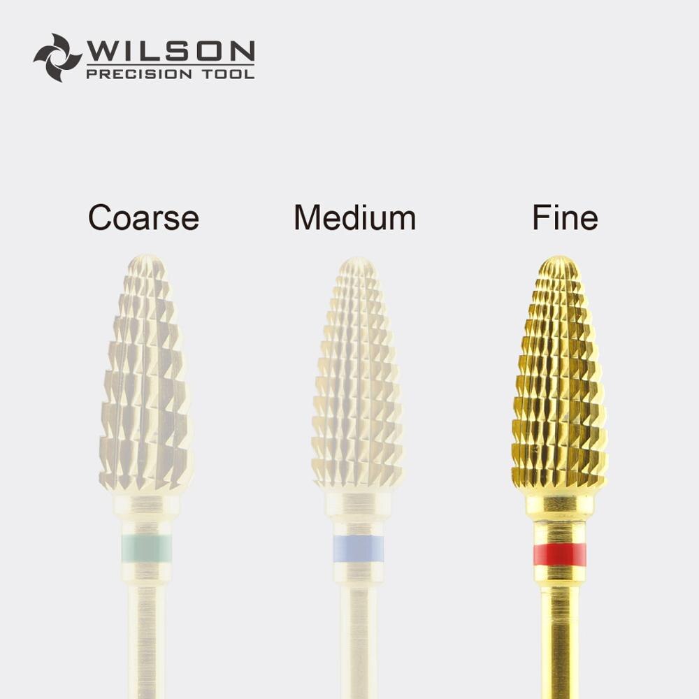 Large Cone - Gold/Silver - WILSON Carbide Nail Drill Bits Electric Manicure Drill & Accessory: 1pc Fine - Gold