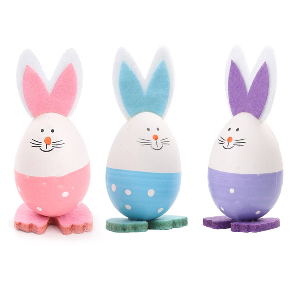 Leuke Pasen Konijn Eieren Vormige Thuis Decoratie Ambachten Happy Easter Partijen Kawaii Bunny Opknoping Kleurrijke Eieren: C