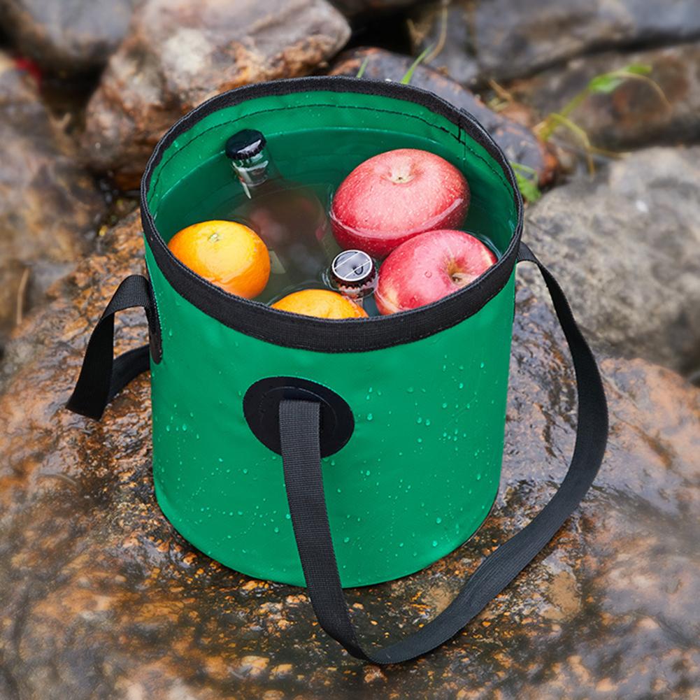 Cubo plegable de gran capacidad de 10L/20L, contenedor de almacenamiento de agua para viaje, Picnic y Camping, impermeable de PU