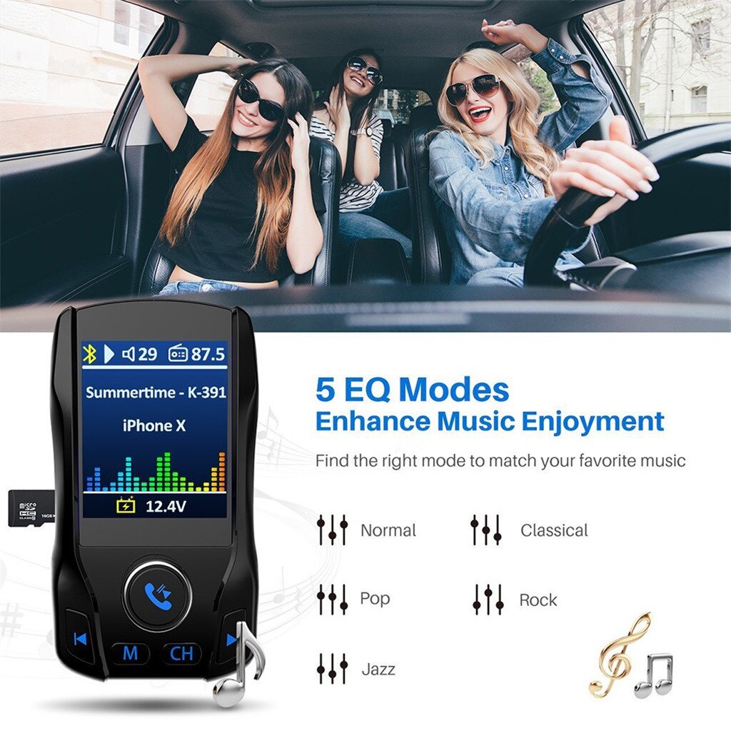 FM Transmitter Bluetooth hands-free Car MP3 Player FM Regulator Support USB Flash Drive SD Card USB Charger