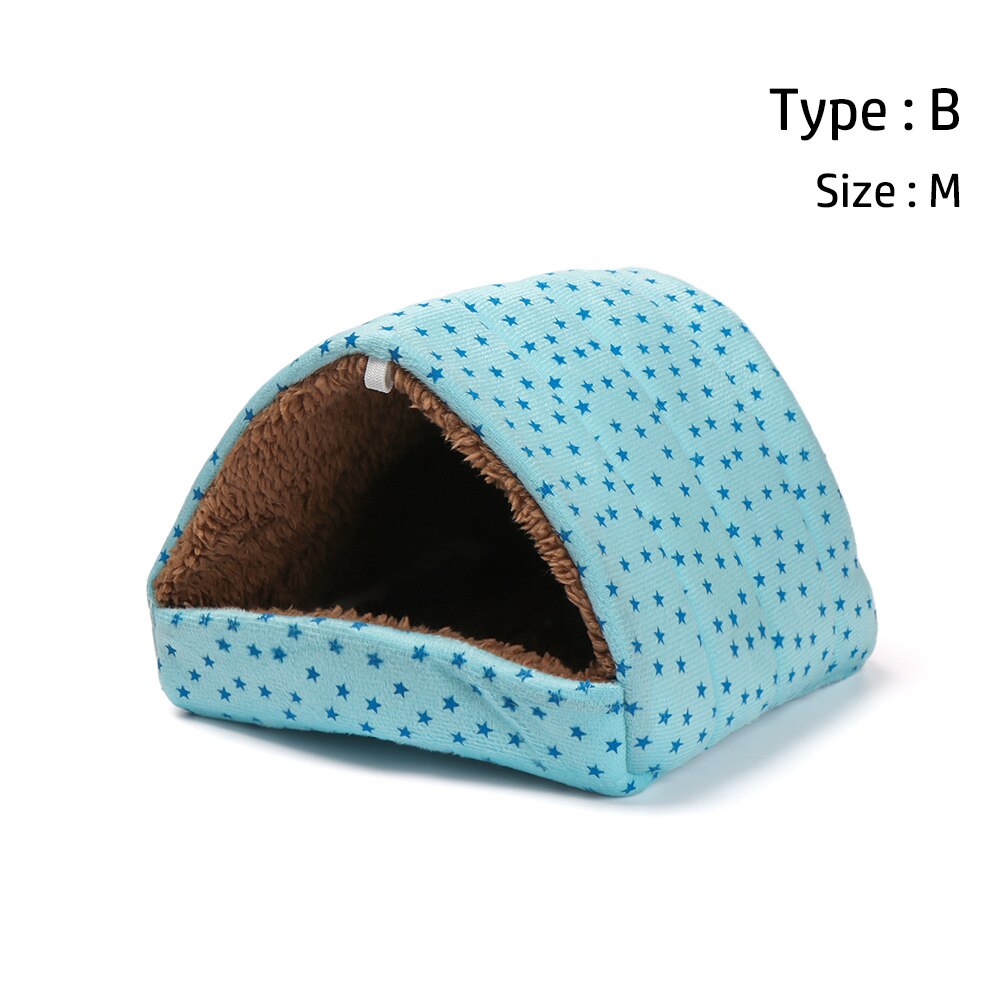 Soft Hamster House Guinea Pig Warm Mat Nest Small Animal Sleeping Bed Winter Comfortable Plush Hamster House Cave Pets Supplies: B-M