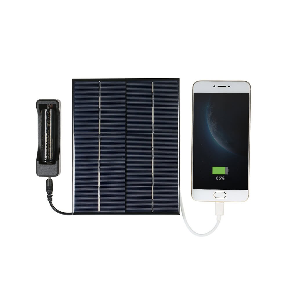 Panel Solar de silicio policristalino, célula Solar para cargador de energía, puerto USB 3,5, carga de batería, 18650 W, 5V