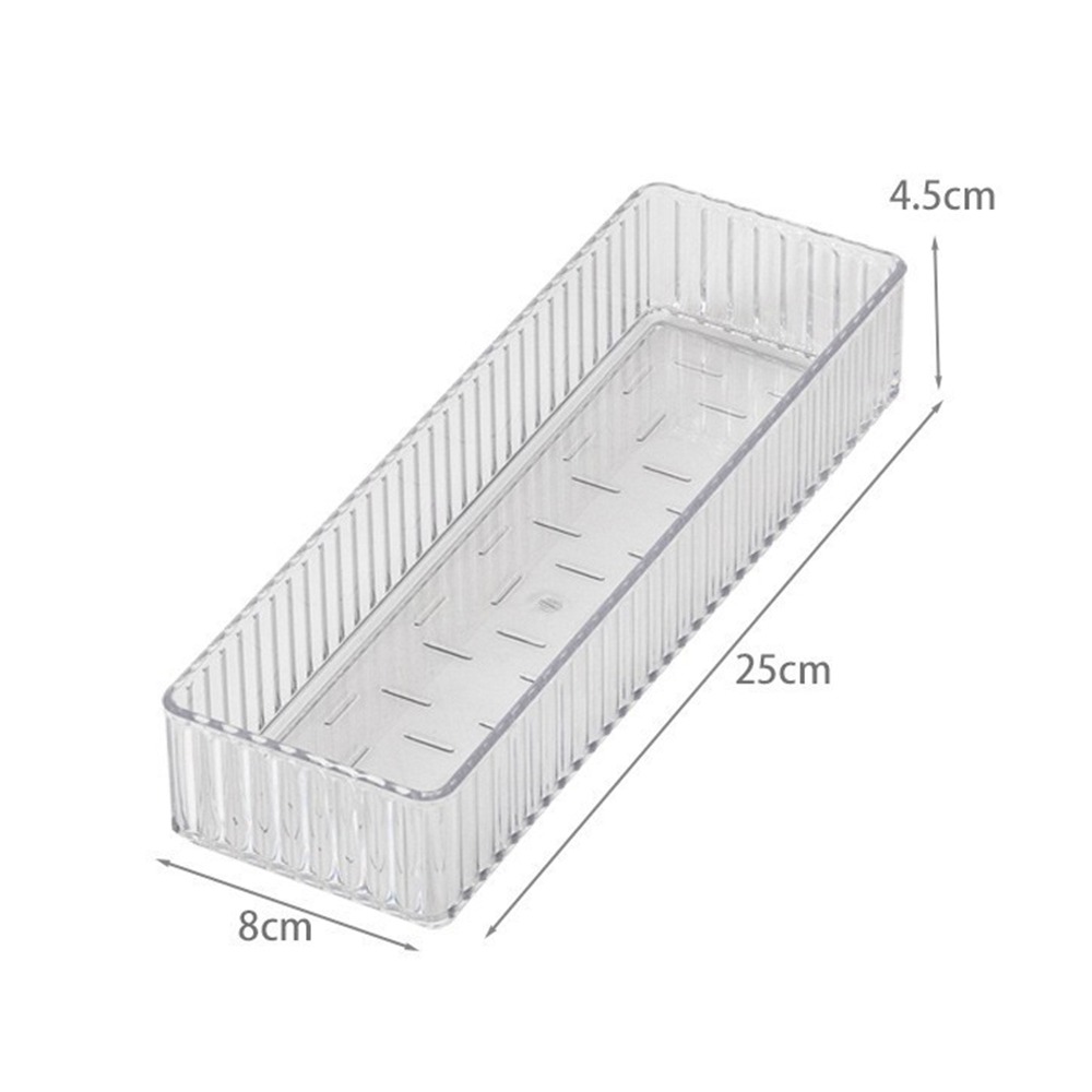 Organisateurs de tiroirs de bureau simples S/M/L/XL, boîte de rangement rectangulaire transparente, conteneur de papeterie en plastique illimité pour le bureau et la maison: Rouge