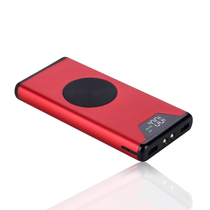 Banca di potere 30000mAh Caricatore Portatile Senza Fili Esterna di 2USB porta Batteria Esterna per Xiaomi Samsung IPhone: rosso