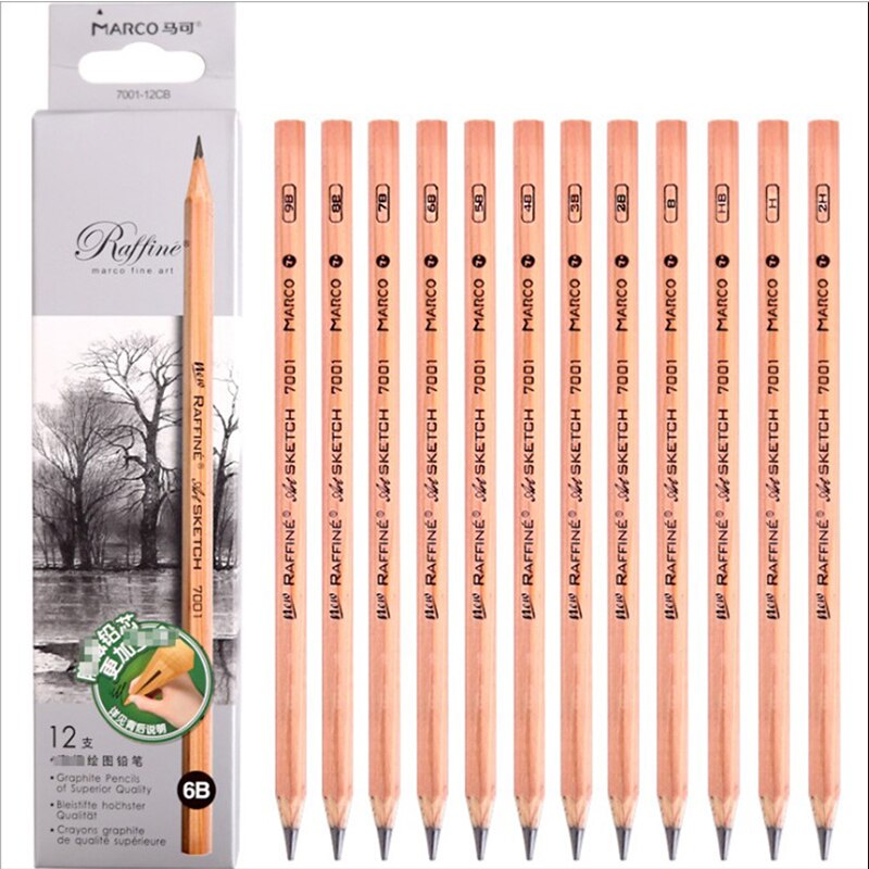 Crayon de dessin en charbon de bois, croquis, stylo de dessin, fournitures d'art, peinture au charbon, ustensile H-7B