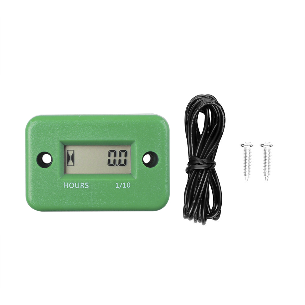 sikeo Waterproof Digital Hour Meter LCD Display Portable Engine Gauge Hour Meter For Motorcycle/Boat Engines Counter Hour Meter: Beige