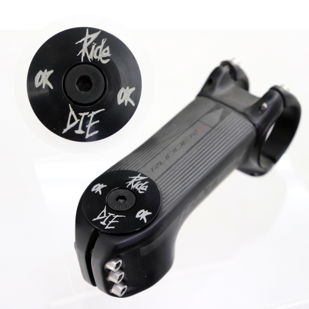 Ride or Die – capuchon supérieur de casque de vélo avec vis en titane M6 x 30mm, pour fourche avant de 1-1/8 pouces, couvercle supérieur de tige en alliage d'aluminium