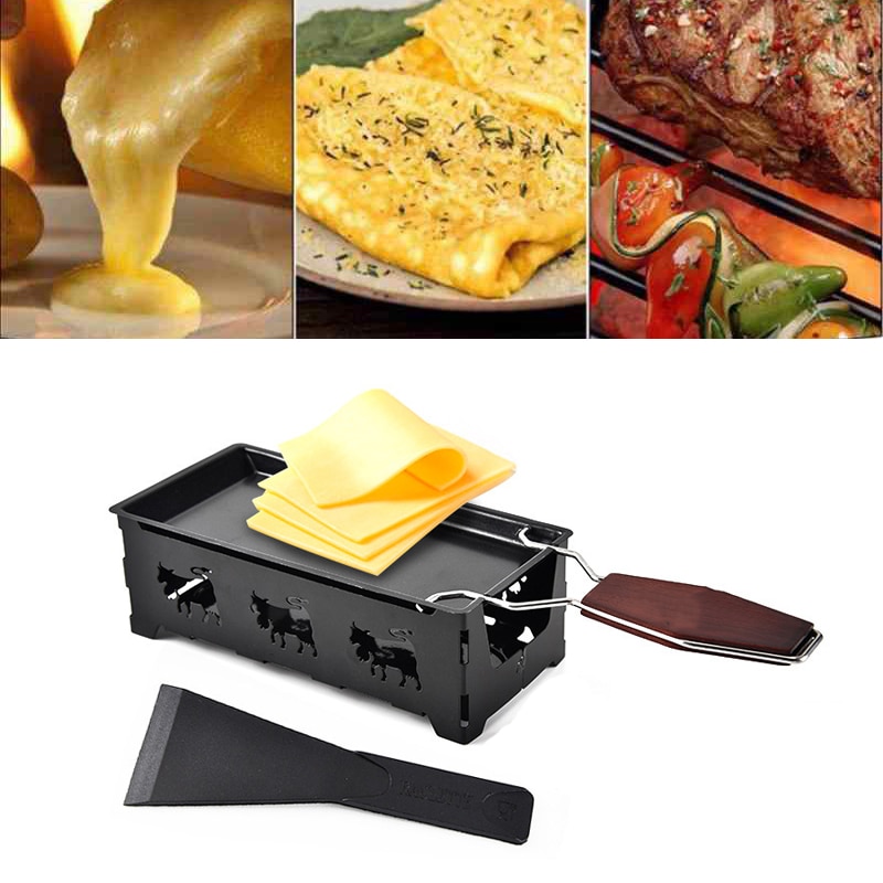 Grill Cheese Raclette Set Non-stick Griller Mini BBQ Cheese Board Baked Cheese Oven Iron Swiss Cheese Melter Pan Tray