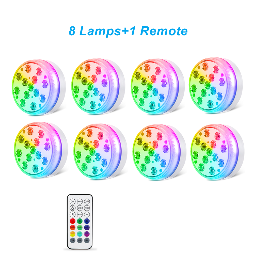 Underwater Pool Lights Waterproof LED Submersible Lights with Remote RGB Bathtub Shower Lights for Fountain Garden Decor: green / 6-10W
