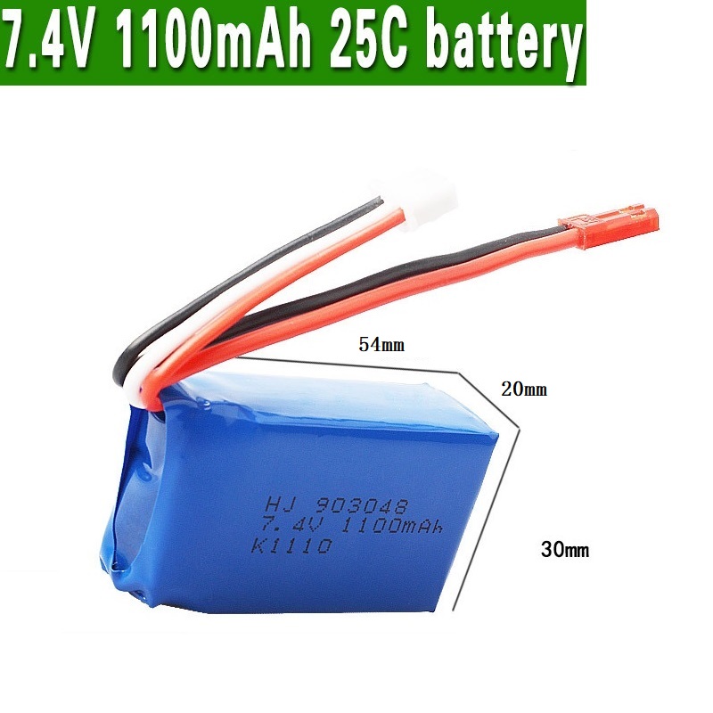 3Pcs for Wltoys A949 A959 A969 A979 K929 LiPo Battery 7.4V 1100mah 903048 25c Lipo Battery For RC Helicopter Airplane Cars Boats