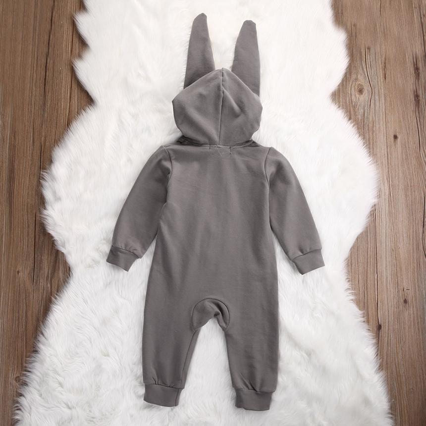 Schöne Neugeborenen Baby Mädchen Junge Kaninchen 3D Ohr Warmen Romper Overall Outfits Kleidung baby kleidung neue August 14