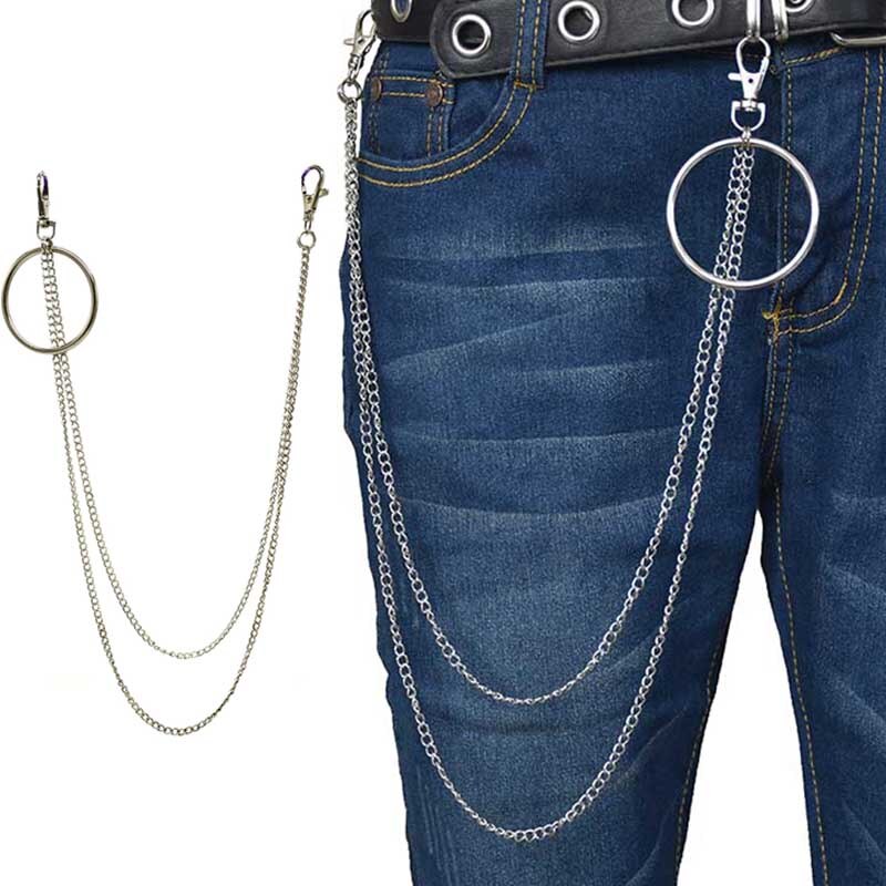 Straße Big Ring Anhänger Schlüssel Kette Rock Punk Hose Hipster Schlüssel Ketten Hose Jean Keychain HipHop Portachiavi Kpop Zubehör: 11A