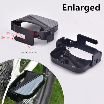 de apoyapiés traseros para bicicleta eléctrica, pedales traseros plegables para pies para bicicleta con para un par: enlarged