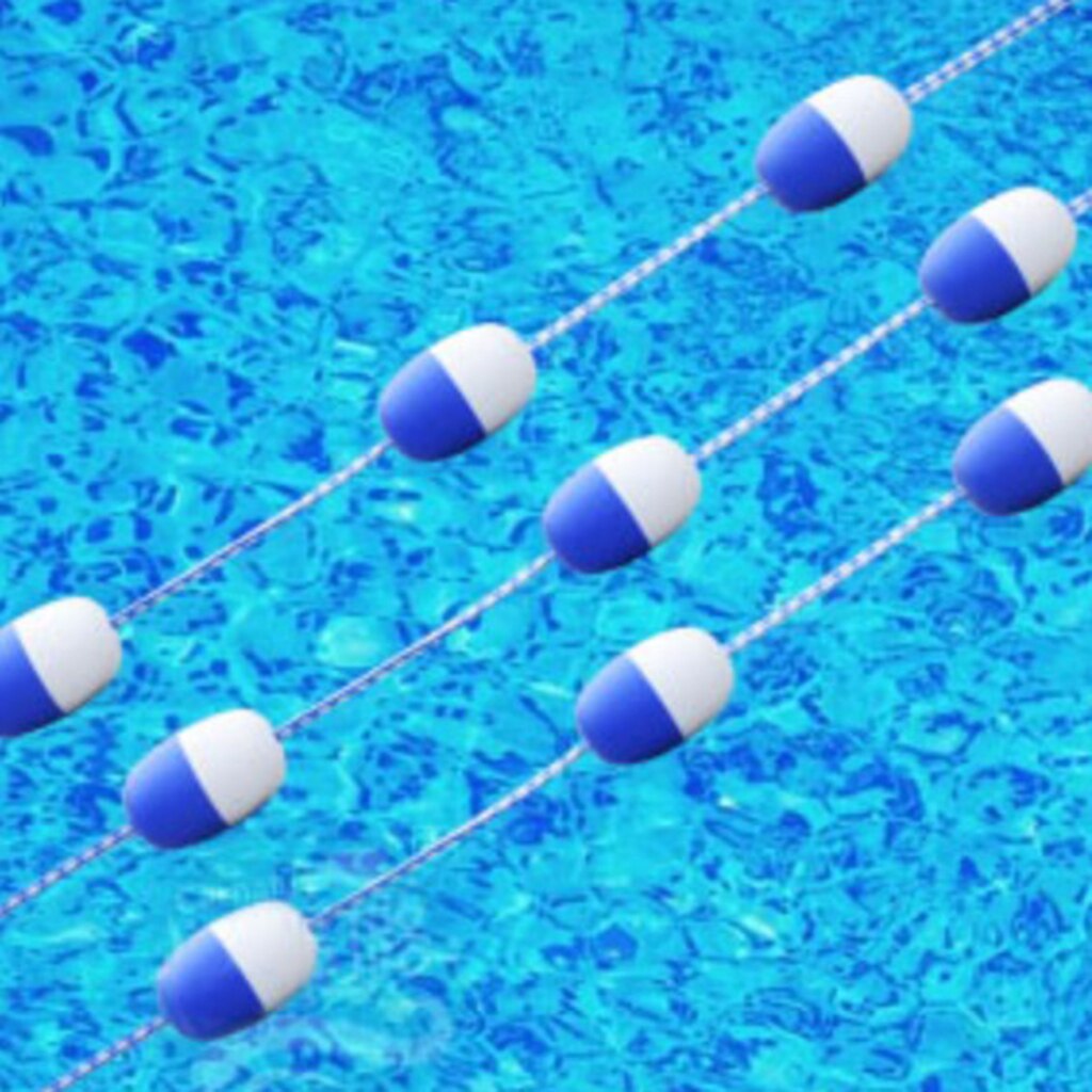 16FT Swimming Pool Safety Divider Rope And Float Line W/ Pre-Assembled Hooks
