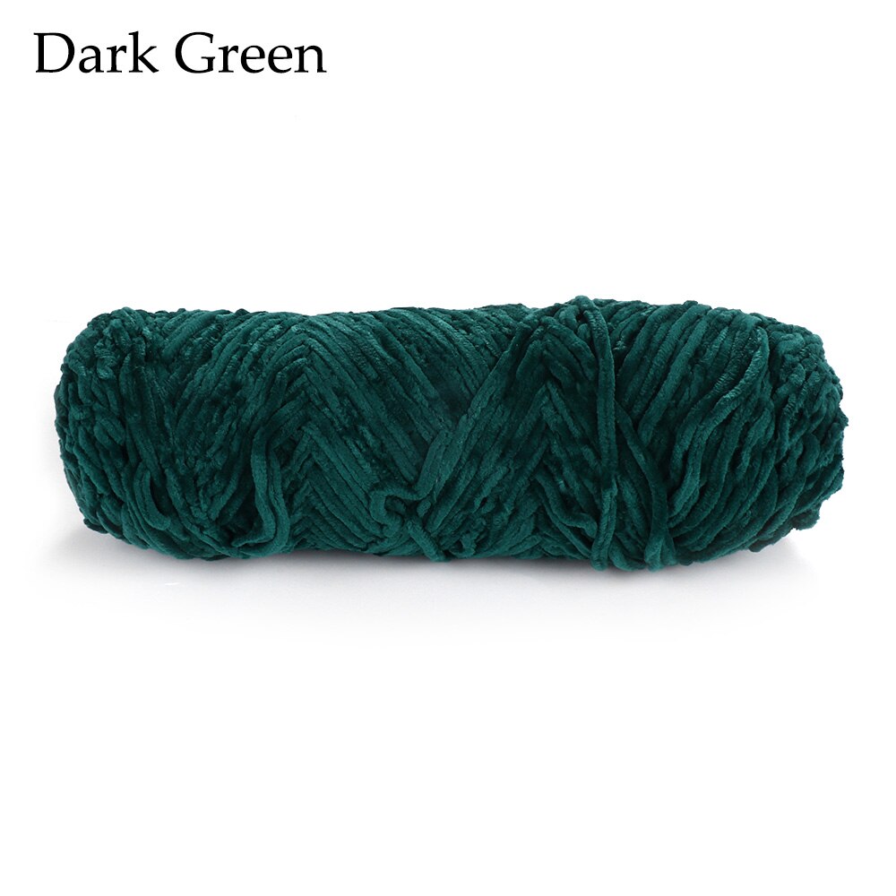 100g Hand geweven Garen Fluwelen Garen Getexturiseerde Polyester Gemengd Katoen Suggereren DIY trui sjaal lijn 4 MM- 5 MM Breien Garen Hand: dark green